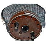 REEL: Milward by JW Young Floatcraft 4" alloy Centrepin reel, factory brown bobble finish, twin