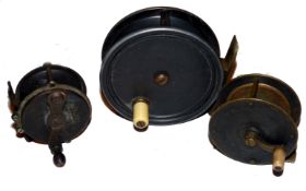 REELS: (3) JJ Walker Bampton by Dingley narrow drum alloy fly reel, 3.75