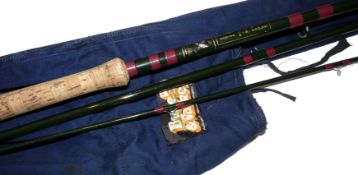 ROD: Bruce & Walker "Bruce Salmon" 14' 3 piece carbon salmon fly rod, line rate 8/10, plum whipped