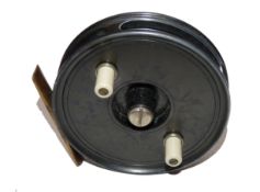 REEL: Wallace & Kerr Edinburgh by Youngs model No.7, narrow drum alloy fly reel, 3.75" diameter, .