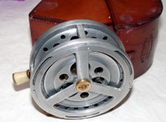 REEL: Percy Wadham Meteor 4" alloy casting reel, Patent 07/08, face plate stamped "The Dreadnought