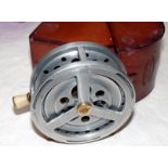 REEL: Percy Wadham Meteor 4" alloy casting reel, Patent 07/08, face plate stamped "The Dreadnought