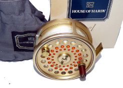 REEL: Hardy The Gold Sovereign 8/9 Limited Edition 721 fly reel, counter balanced wood handle,