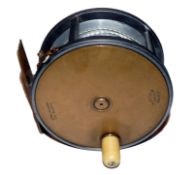 REEL: Hardy Perfect brass faced alloy salmon fly reel, 4.5