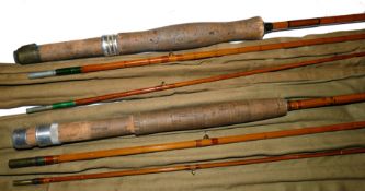 RODS: (2) Pair of Ogden Smith of London split cane trout fly rods, an 8'6" 3 piece model with low