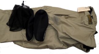 WADERS: Pair of Cabela's USA Dry Plus high tech chest waders, size large, neoprene boots, adjustable