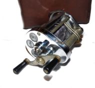REEL: Hardy Elarex chrome plated multiplier reel, fitted with level wind, twin black handles,