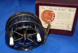 REEL: Fine Allcock 4" wide drum ventilated Aerial reel, 8 large ventilations to front flange,