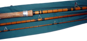 ROD: Unnamed Wizard style 11'6" 3 piece cane river rod with whole cane butt, split cane middle and