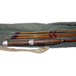 ROD: Hardy Marvel Rod, 7'6" 3 pce plus spare tip Palakona cane no E48430, refurbished leaving the