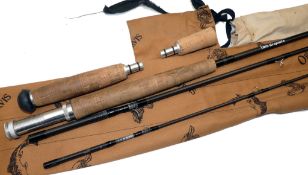 ROD: Orvis Graphite Salmon 10' 3 piece fly rod, line rate 9, grey blank, black whipped guides,