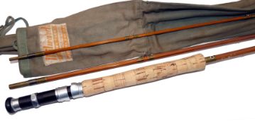 ROD: Milward's of Redditch The Trout Rover 9' 3 piece split cane trout fly rod, in fine condition,