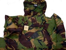 SUIT: Two piece camouflage suit comprising of a smock with hood, size large being 58" around chest