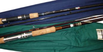 RODS: (2) Abu Garcia Firefighter 9100 carbon spinning rod, 10' 2 pce, grey blank, SIC lined