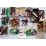 LURES: (Qty) Collection of assorted vintage fishing lures incl. wood and alloy Devon minnows, most