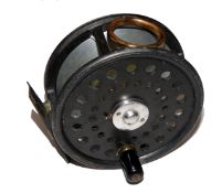 REEL: Foster of Ashbourne by Dingley 4" alloy salmon fly reel, copper O ring line guide, black