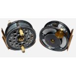 REEL: Rare Percy Wadham The Cowes Reel in alloy construction, (normally brass & ebonite), 4"