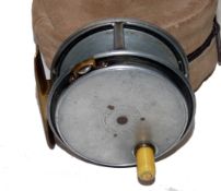 REEL: Rare Hardy Special Perfect alloy fly reel, with 1912 check, ivory handle, strapped tension