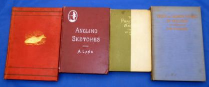 Lang, A - "Angling Sketches" 1895, burgundy cloth binding, Robert Beauclerr Aldridge library