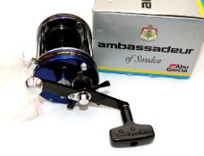 REEL: Abu Ambassadeur 7500C3 multiplier reel, blue finish, tournament style frame, counter