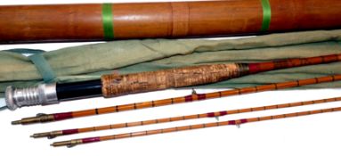 ROD: Hardy The Fairey 9'6" 3 pce Palakona trout fly rod No A21747B , two tips, 5" and 6" short,