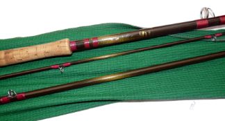 ROD: Bruce & Walker 15' 3 piece carbon salmon fly rod, burgundy whipped low bridge guides, line rate