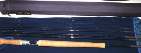 ROD: Sharpe's of Aberdeen "The Plus 3" 7 piece graphite combination travel fly rod, c/w 2 tips, 14'