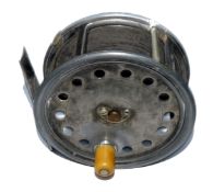 REEL: Early Hardy Uniqua alloy salmon fly reel, 4.5" diameter, wide drum, Duplicated Mk2 check,