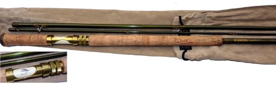 ROD: G Loomis Roaring River Stinger GLX 15' 3 piece graphite salmon fly rod, Shooting Taper, green