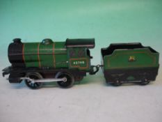 Hornby Meccano "O" Gauge A type 30 clockwork tank engine and tender, running number 45746. (