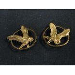 A Pair of Silver Brooches Formed as owls in flight