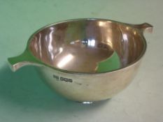 A Silver Quaiche. Maker: Walker and Hall. Bowl diameter 4 ½". 4ozs 14 dwts