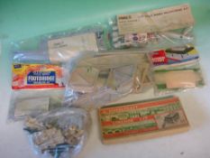 Two Frog Aircraft Kits together with a Modelcraft Lineside Kit signal cabin, Airfix footbridge and