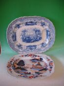 A Blue and White Turkey Plate Persian Views (restored) and another (damaged)