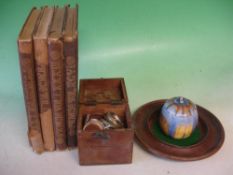 A Collection Of Sundries To include a Shelley jam pot, oak dish, a box of pocket watch parts and