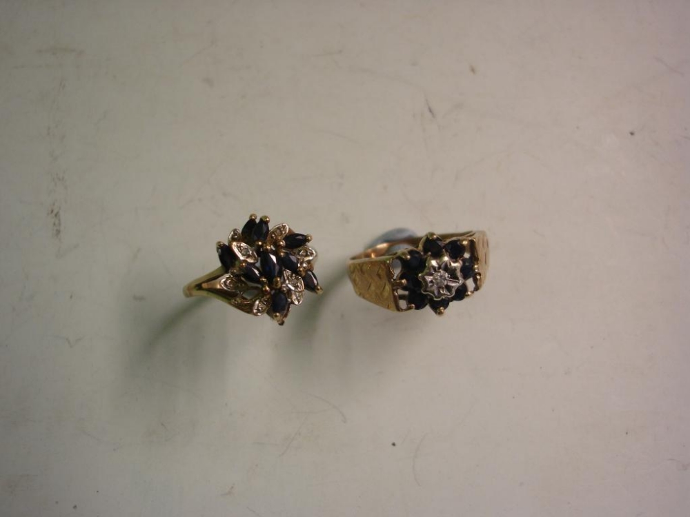 Two 9ct Gem Set Dress Rings