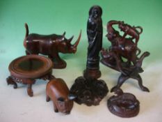 Eight Items of Carved Treen