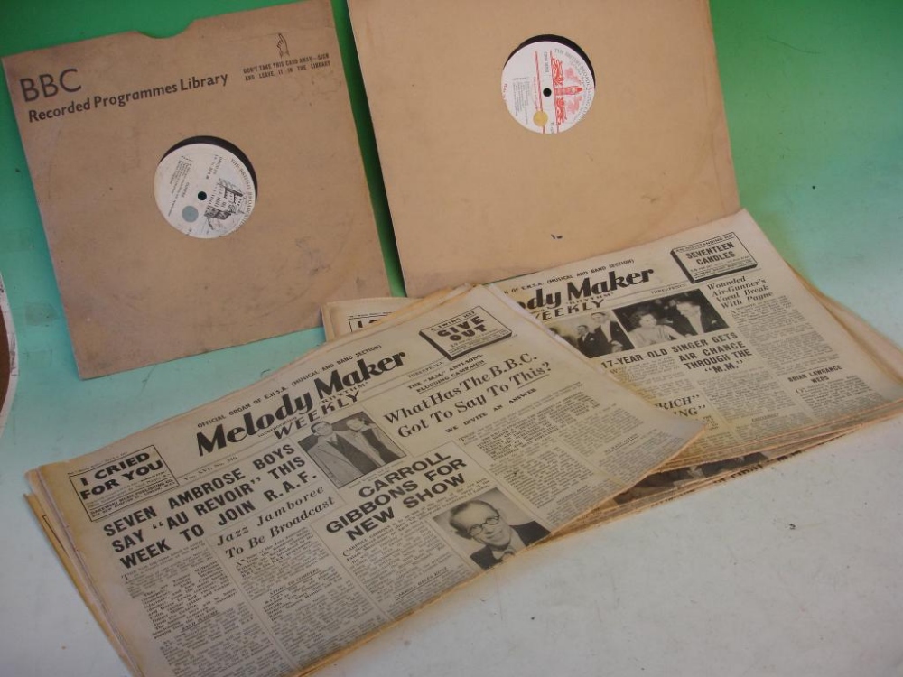 Two BBC Sound Effects Records Together with seven Melody Maker magazines
