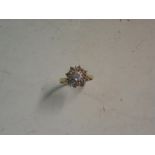 A 9ct Ring Cluster set with white stones