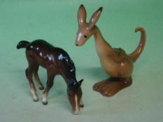 Beswick A kangaroo No. 1005 and a foal
