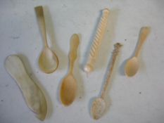 Six Items of Carved Bone and Horn