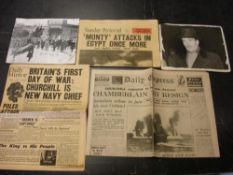 Wartime Ephemera Three post-war souvenirs of wartime Daily Express, Mirror and Sunday Pictorial,