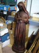 Catholic Statuary A cast iron figure of The Virgin. French. 52" high
