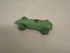 A Crescent Streamlined Racing Car Original green paint. 2 ¾" long
