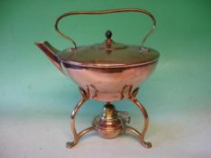 W.A.S. Benson A copper kettle on stand. 8 ¼" diam