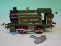 Hornby "O" Gauge A clockwork tank engine in GWR green, running number 4560. With Hornby winding /