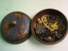 A Quantity of Jewellery In an Oriental lacquer box