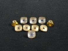A Set of 9ct Cufflinks and Studs Comprising a pair of cufflinks, two shirt studs and four buttons,