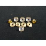 A Set of 9ct Cufflinks and Studs Comprising a pair of cufflinks, two shirt studs and four buttons,