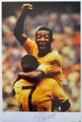 Pele signed limited edition colour print published by Big Blue Tube limited edition number 417/500 -